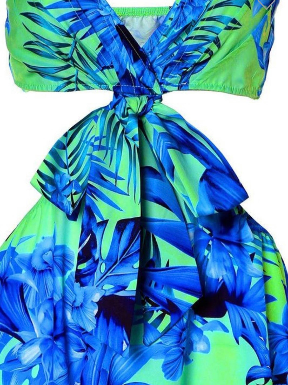 Tropical Cut Out Maxi Dress