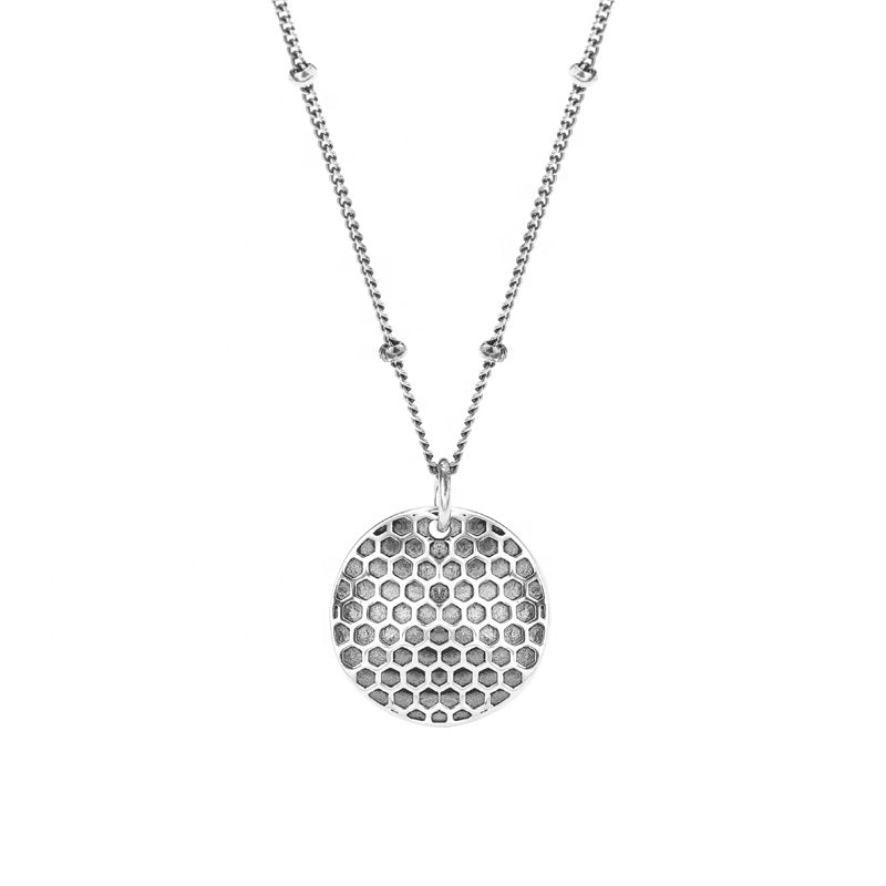 Honeycomb Sterling Silver Necklace