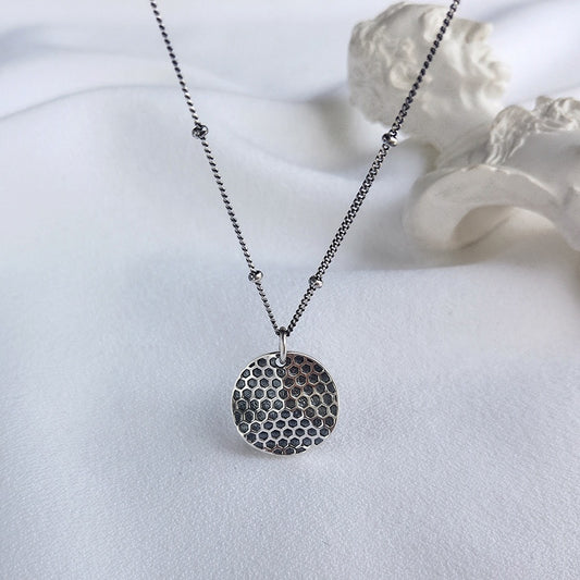 Honeycomb Sterling Silver Necklace