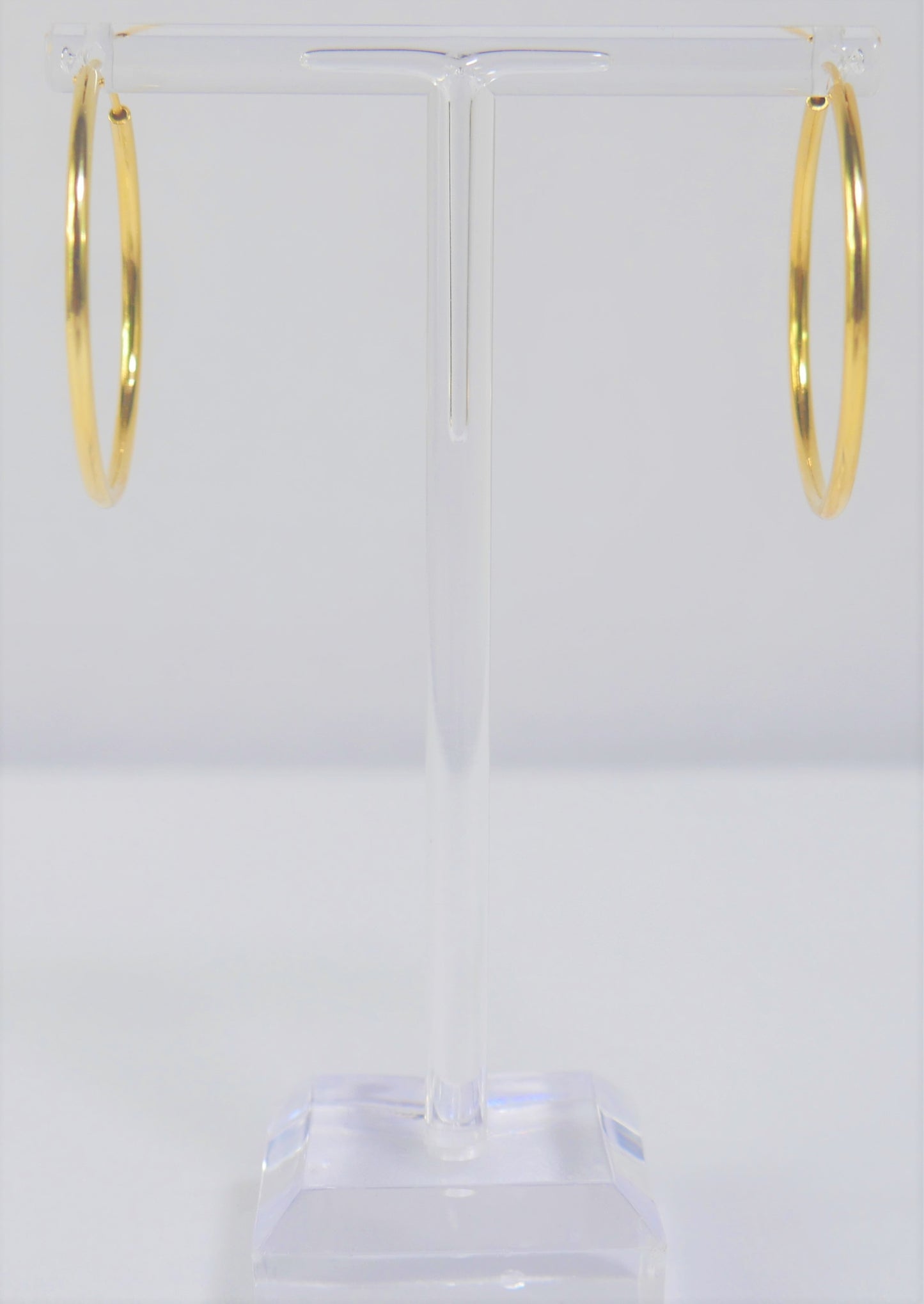 Basic & Fab 1.2" Hoop Gold Plated Sterling Silver Earrings