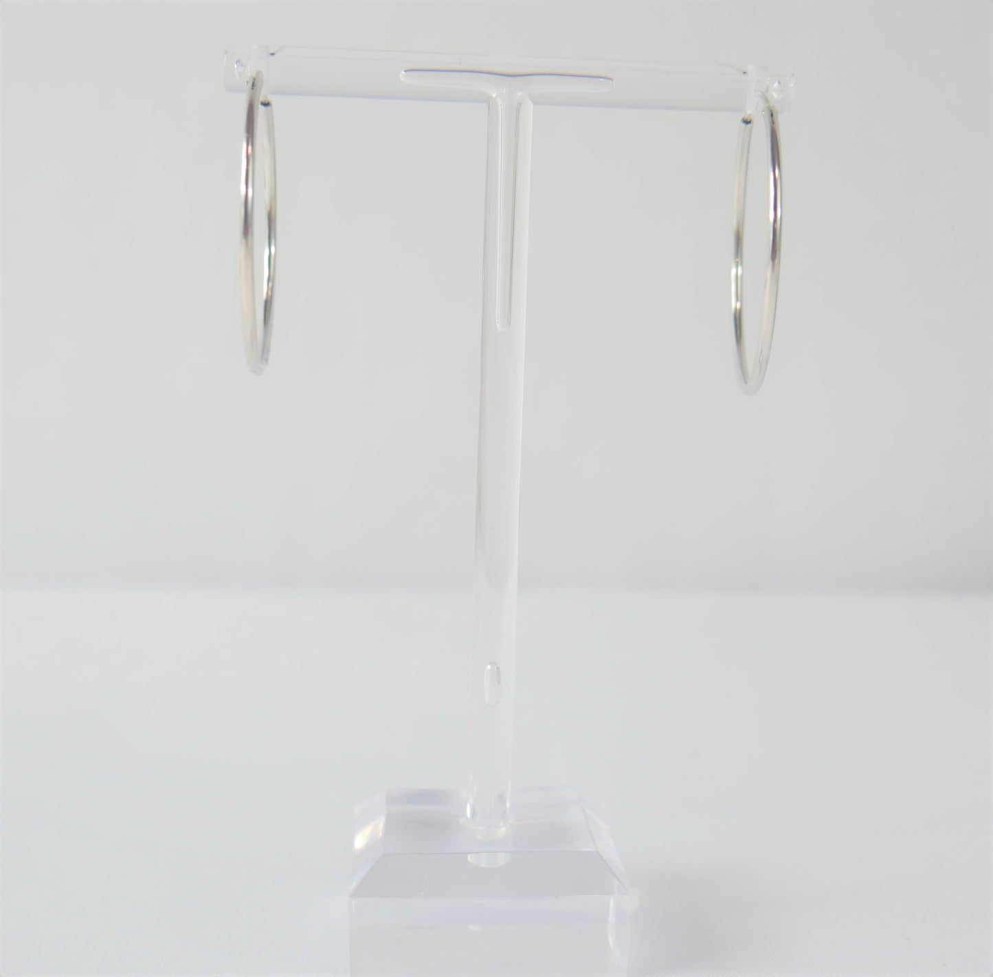 Basic & Fab 1.2" Hoop Sterling Silver Earrings