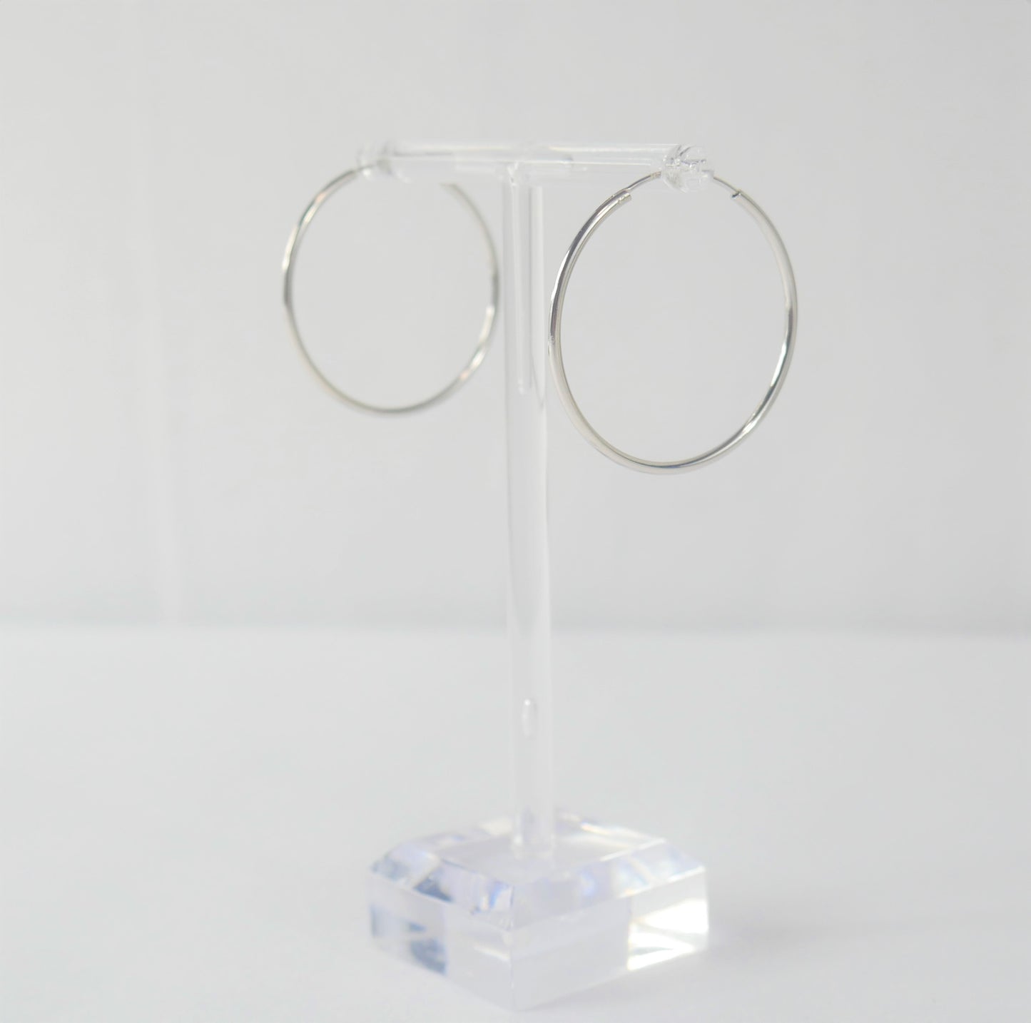 Basic & Fab 1.2" Hoop Sterling Silver Earrings