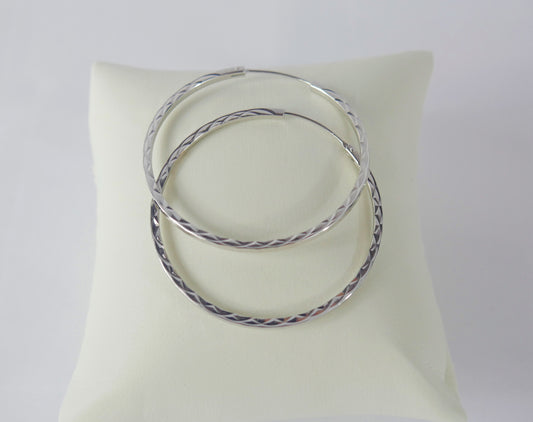 Waves Hoop Sterling Silver Earrings