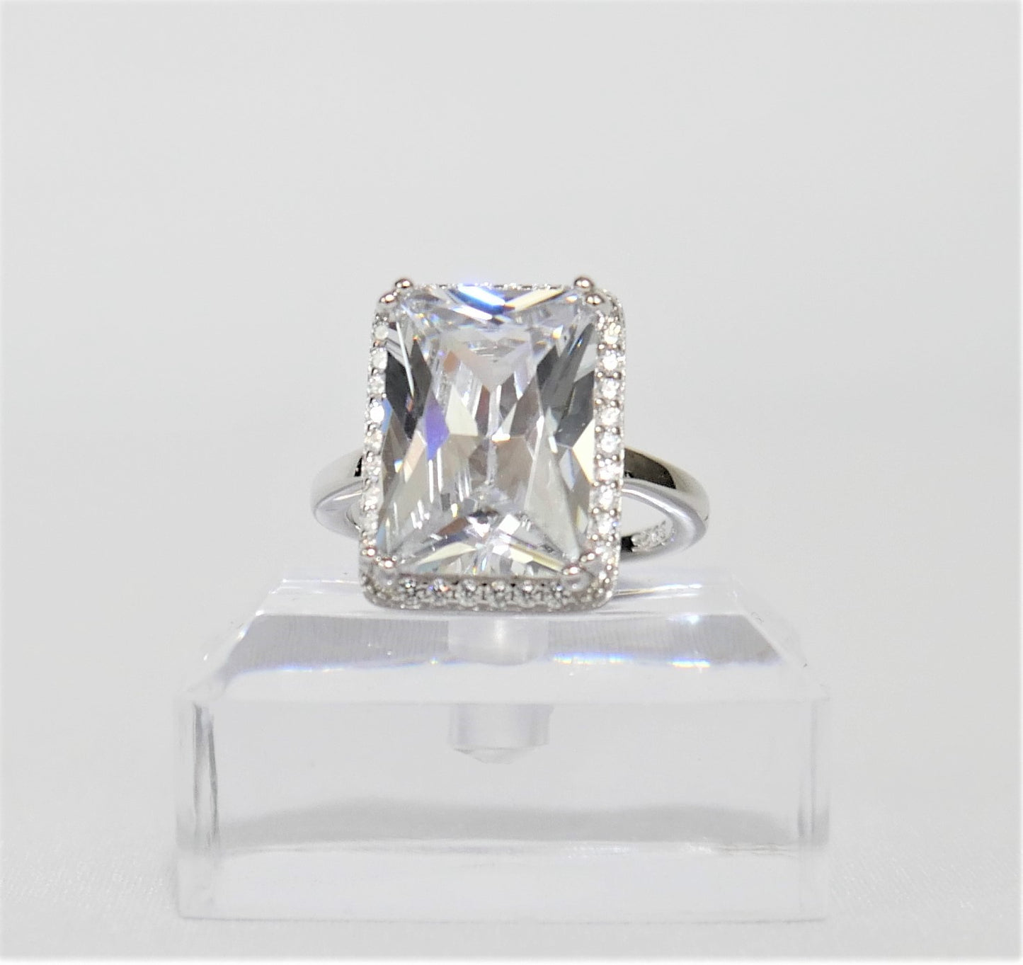 Princess Cut CZ Sterling Silver Ring