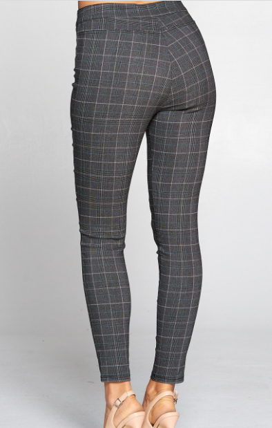 Plaid 8 Buttons Pants